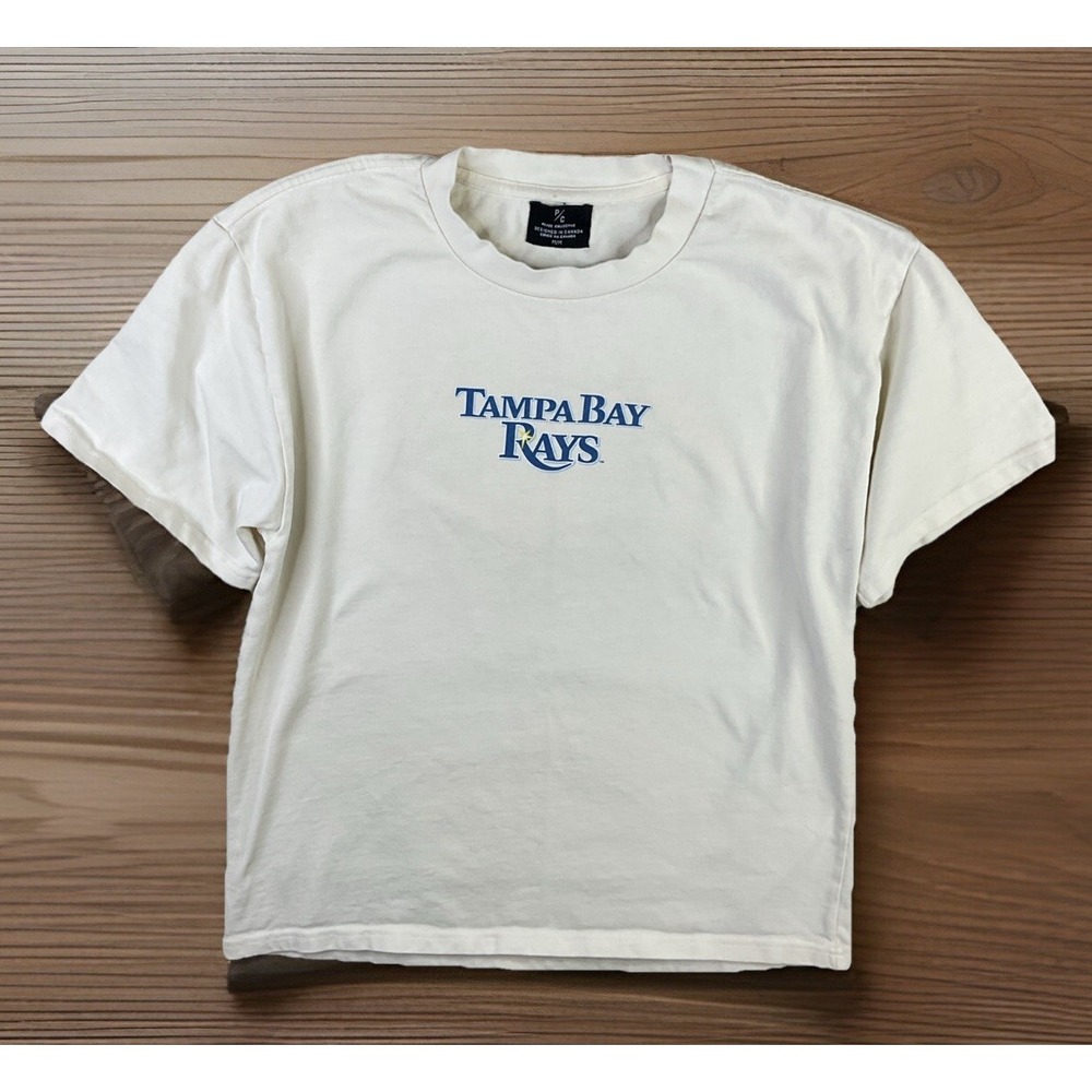 Tampa Bay Rays T-Shirt‎ Peace Collective Retro Logo Double Sided Thick Tee Sz M